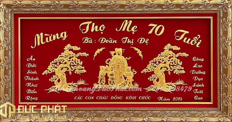 khánh vàng quà tặng mừng thọ người cao tuổi