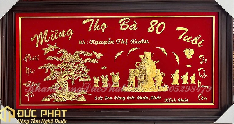 tranh mừng thọ cụ bà đẹp