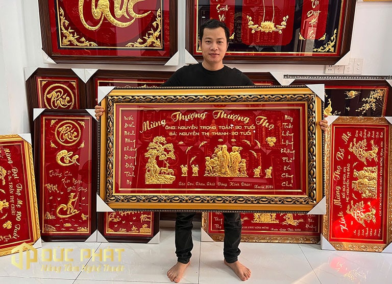 tranh mừng thọ cao cấp