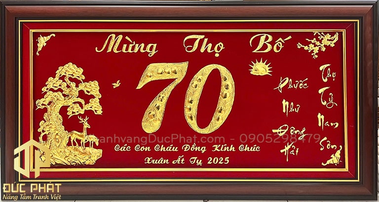 tranh mừng thọ 70 tuổi cao cấp