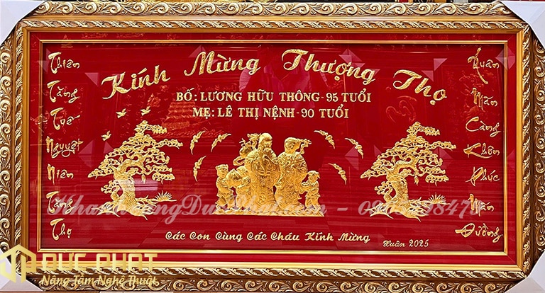 tranh mừng thọ song thân
