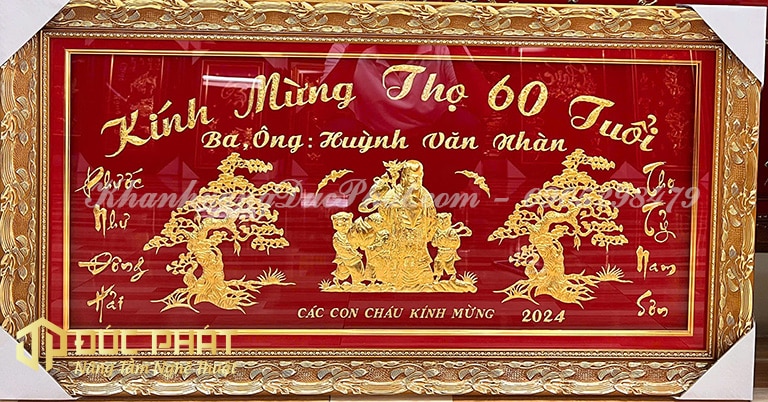 tranh mừng thọ cụ ông 60 tuổi