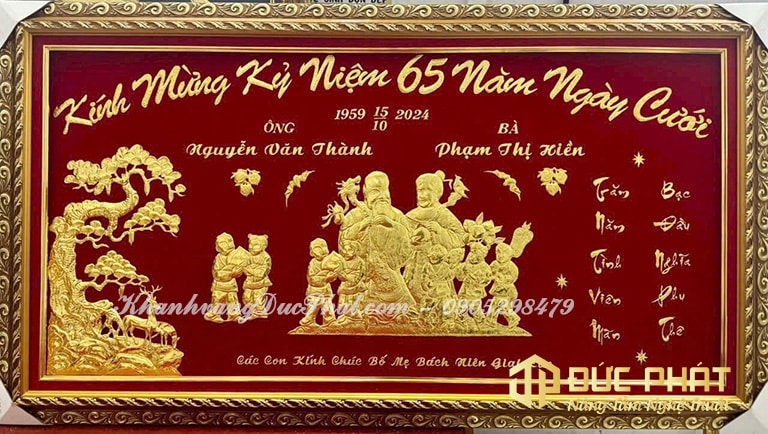 Quà tặng kỷ niệm 65 năm ngày cưới 