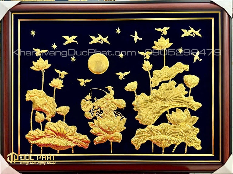 tranh hoa sen tặng nhà trường thầy cô
