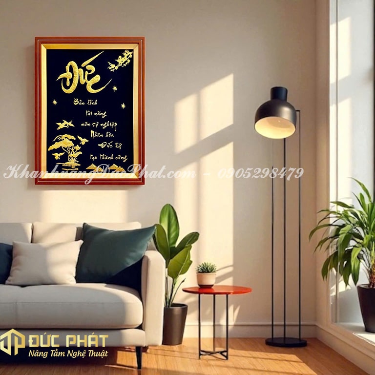 tranh chữ Đức treo phòng khách