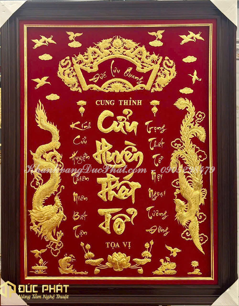 liễn thờ Cửu Huyền Long Phụng Đức Lưu Quang