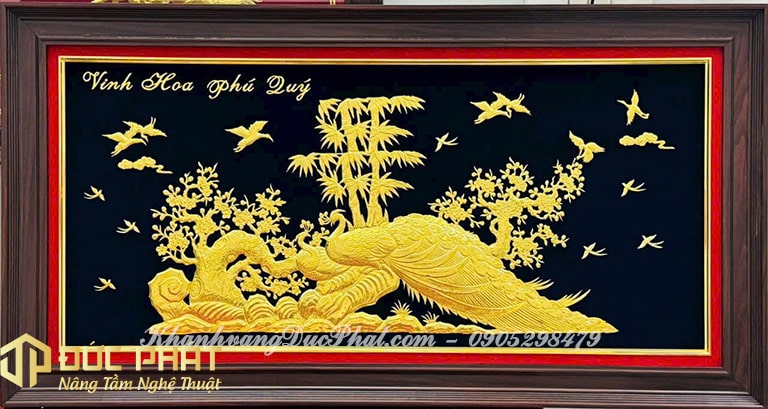 tranh chim công vinh hoa phú quý