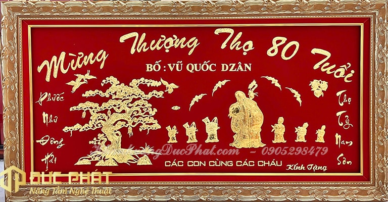 tranh mừng thượng thọ bố 80 tuổi