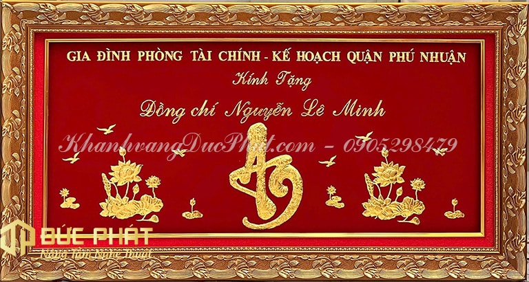 khánh vàng chữ An tặng dịp về hưu