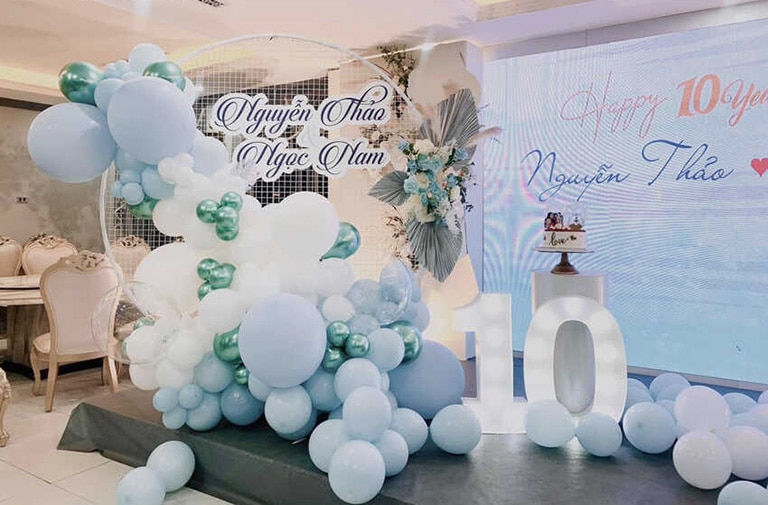 tổ chức lễ kỷ niệm 10 năm ngày cưới