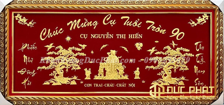 tranh mừng thọ 90 tuổi cụ bà