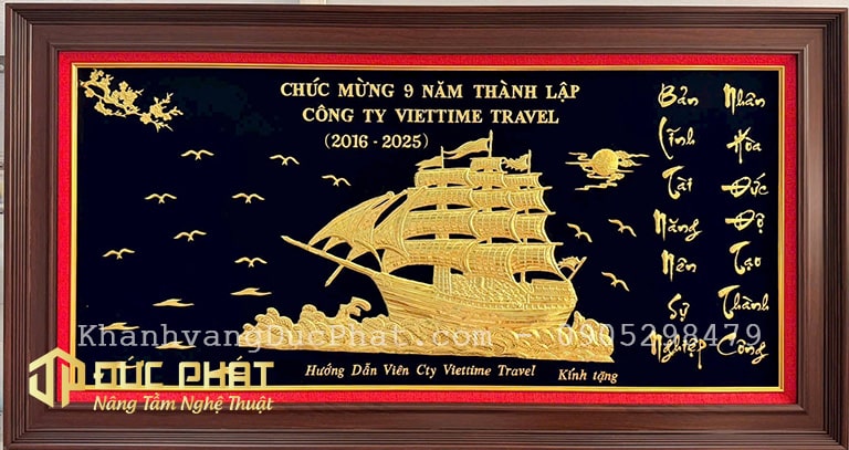 khánh vàng thuyền buồm chúc mừng kỷ niệm thành lập công ty