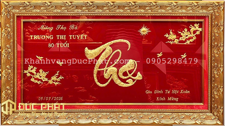 khánh vàng chữ thọ